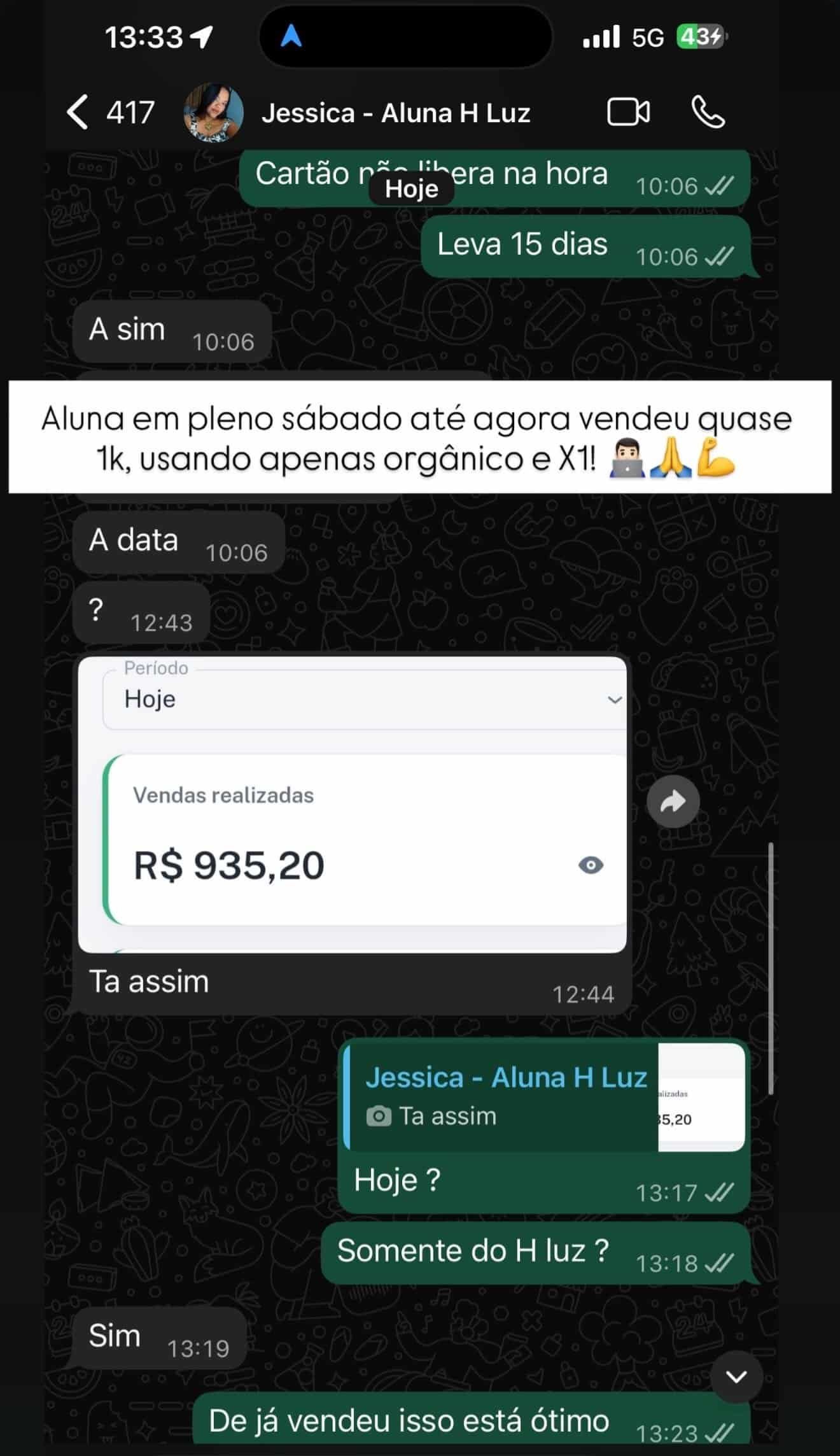 Vendedora de produtos orgânicos em feira com destaque para vendas e satisfação do cliente.